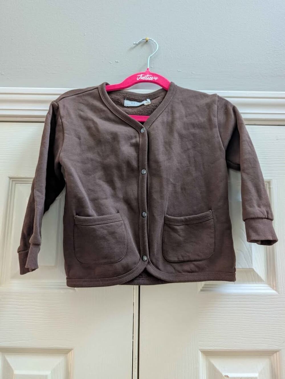 Kendi Brown Fleece-Lined Cardigan Size 4T